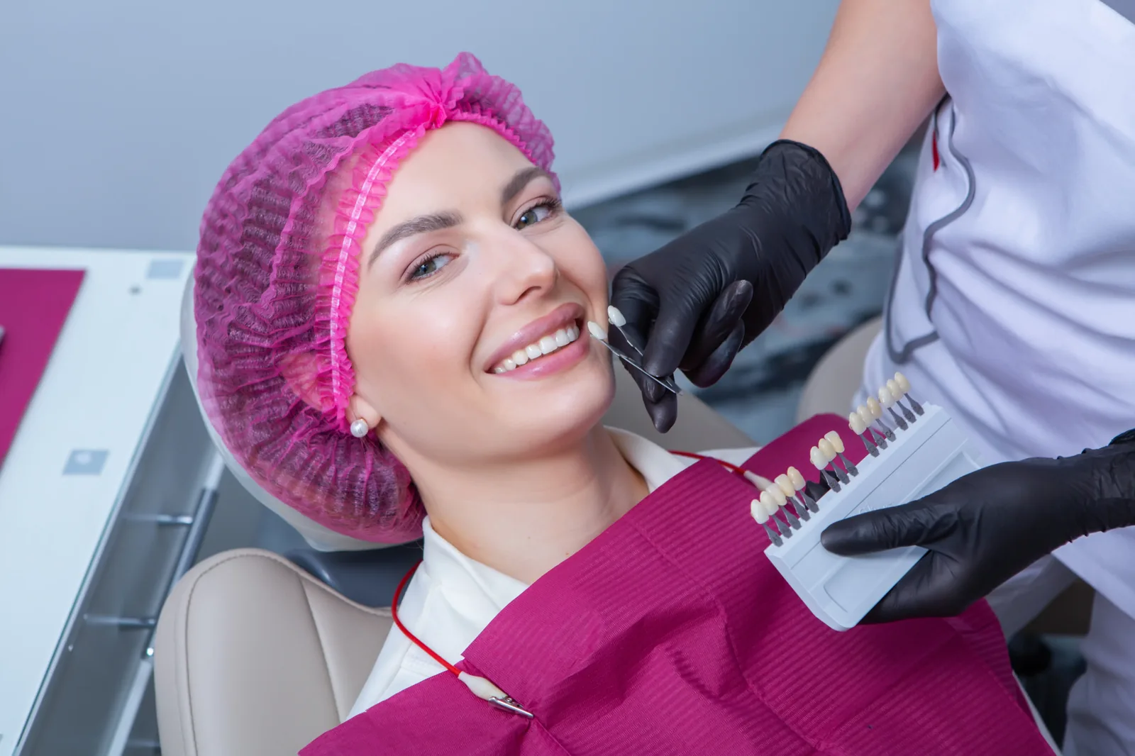 Natural-looking veneer result matching surrounding teeth at Ravi's Dental Care Vizag